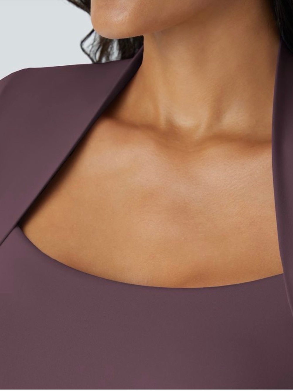 HALARA Plum Square-Neck Wide-Leg Jumpsuit - Picture 3 of 4